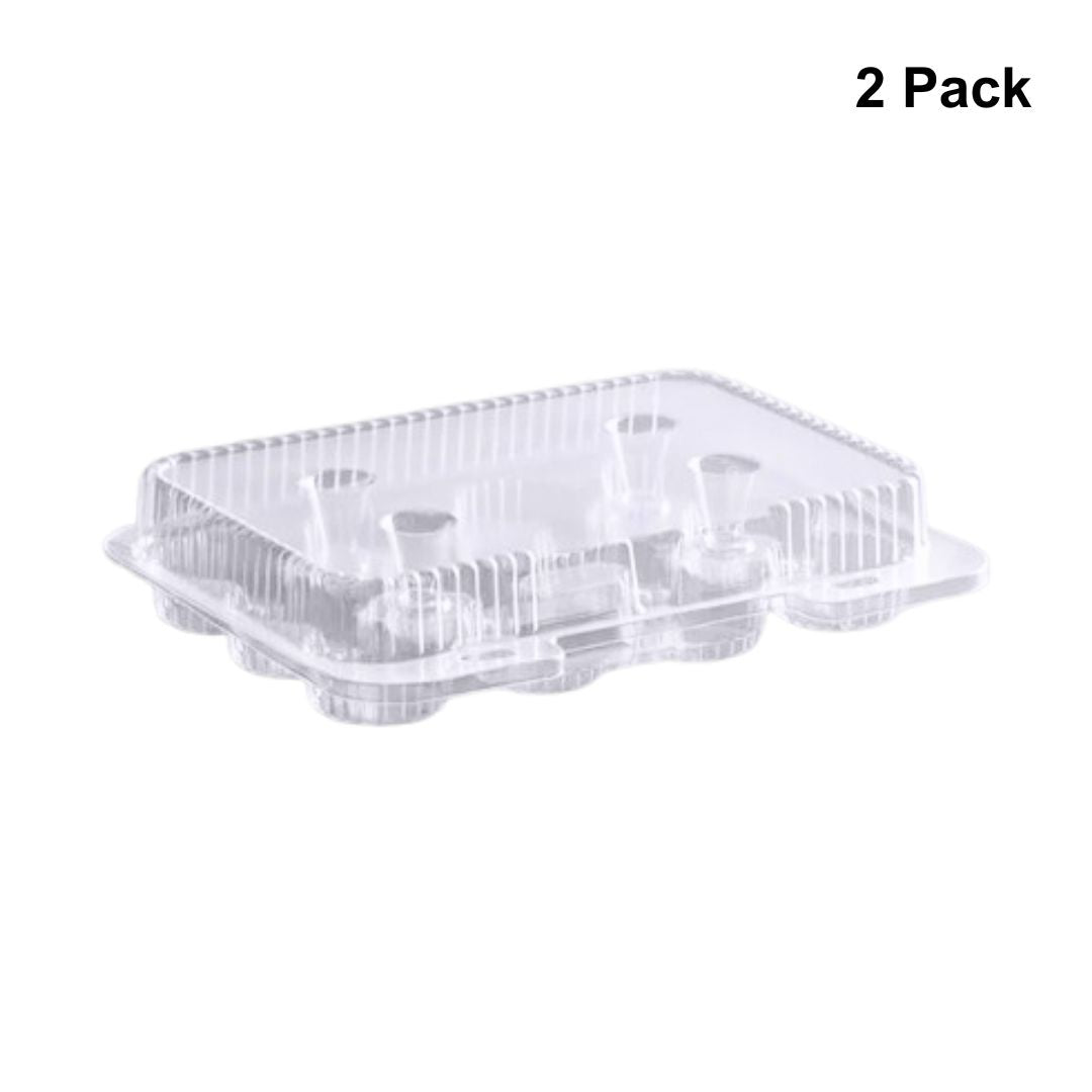 12-Cavity Mini Plastic Cupcake Container - 2 Pack