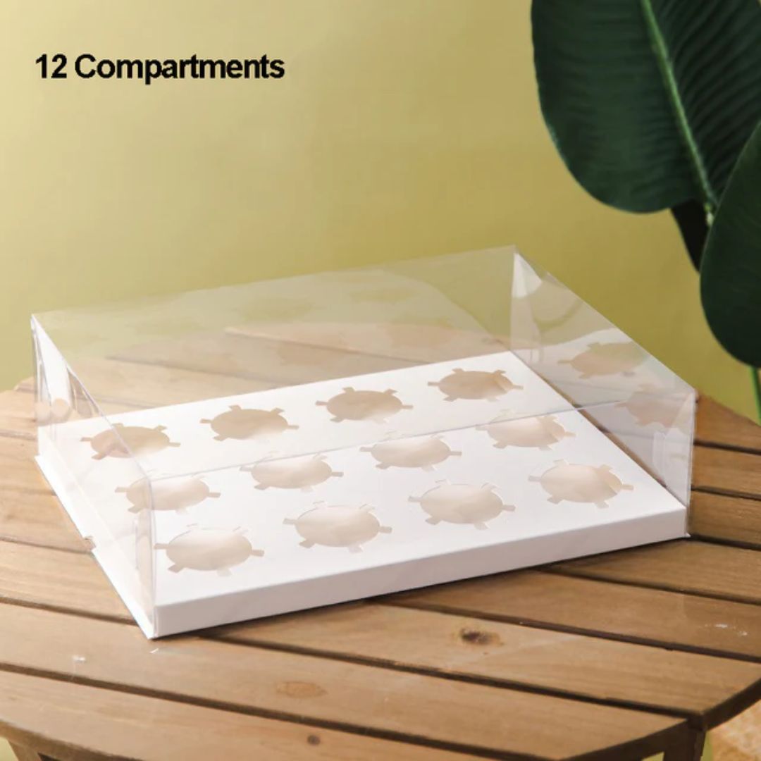 12-Hole Clear Cupcake Box