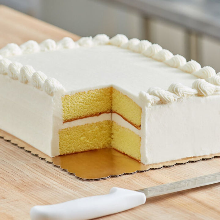 14" x 10" Gold Scalloped Quarter Sheet Cake Board
