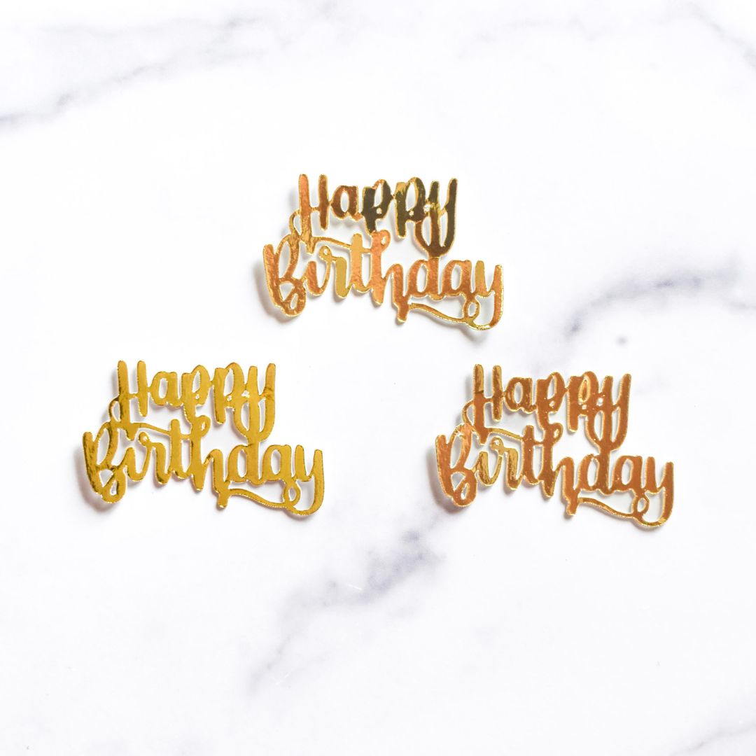 3 Piece Happy Birthday Cupcake Topper Set