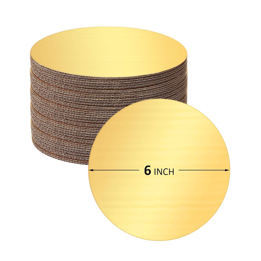 6” Gold Round Cake Board