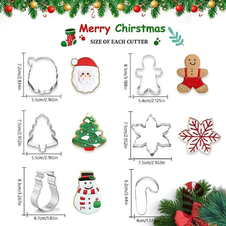 6 Piece Christmas Cookie Cutter Set