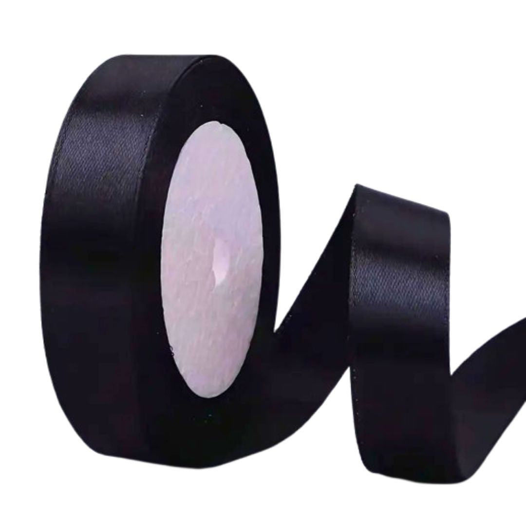 Black Satin Ribbon - 1 yard