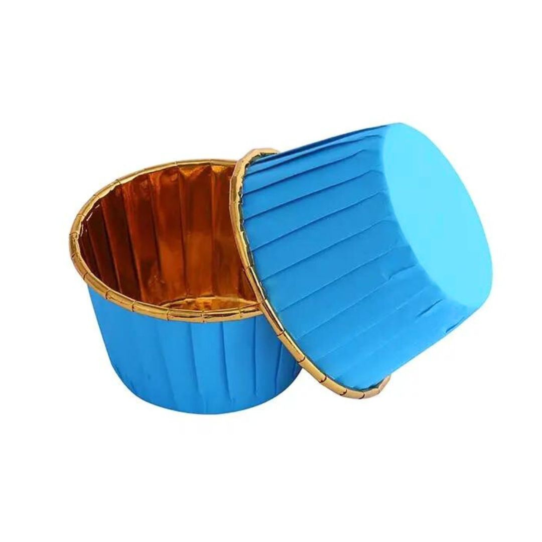 Blue and Gold Baking Cups