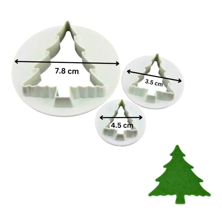 Christmas Tree Plunger Cutters, Set of 3
