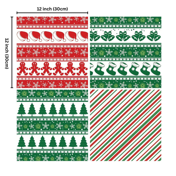 Assorted Christmas Wax Paper - 20 Sheets
