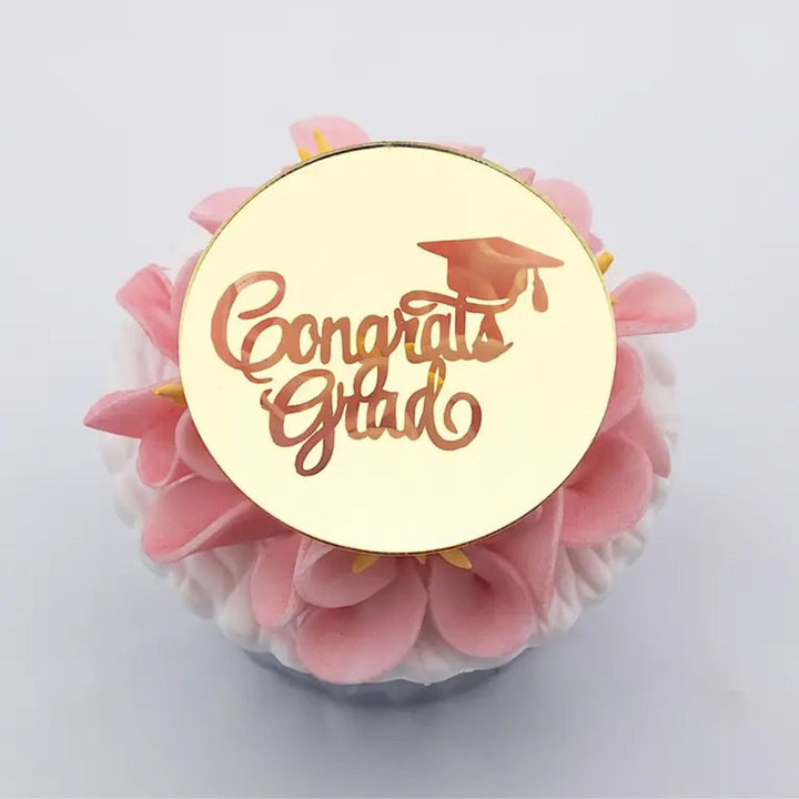 Congrats Grad Acrylic Cupcake Topper