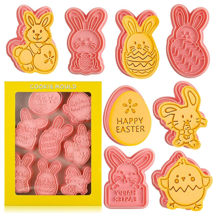 Easter Plunger Cookie Cutters, 8 Piece Set