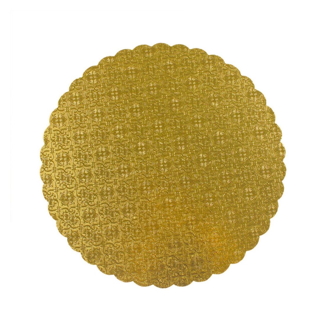 10" Gold Scalloped Cake Board