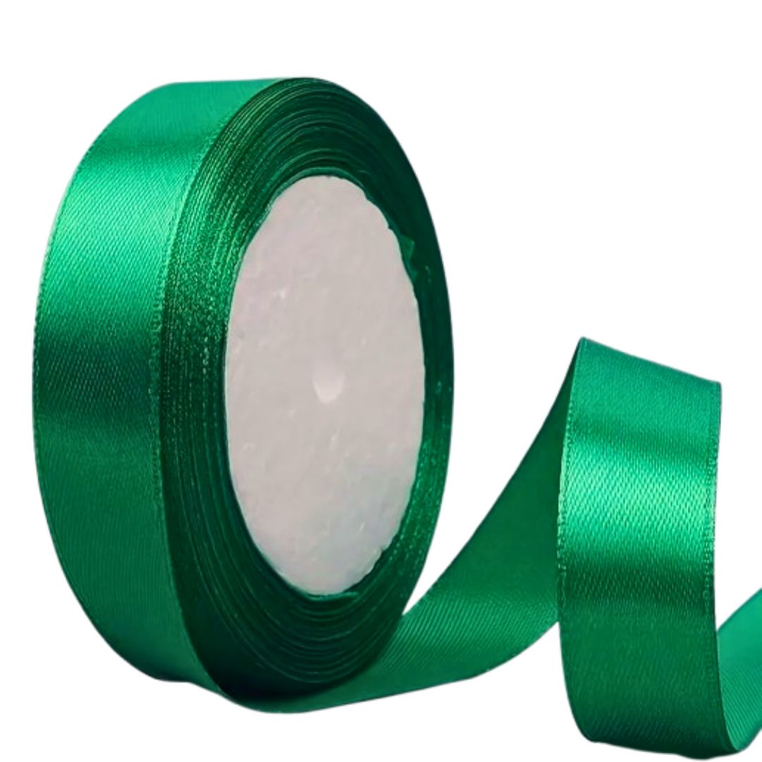 Green Satin Ribbon - 1 yard