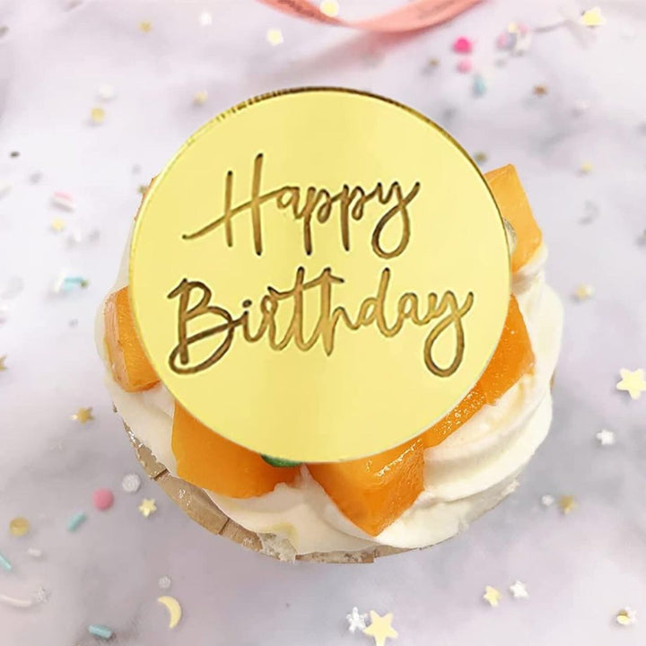 Happy Birthday Acrylic Cupcake Topper