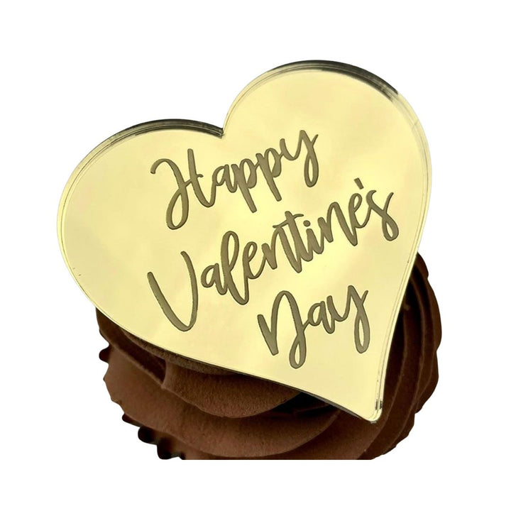 Happy Valentine's Day Acrylic Cupcake Topper