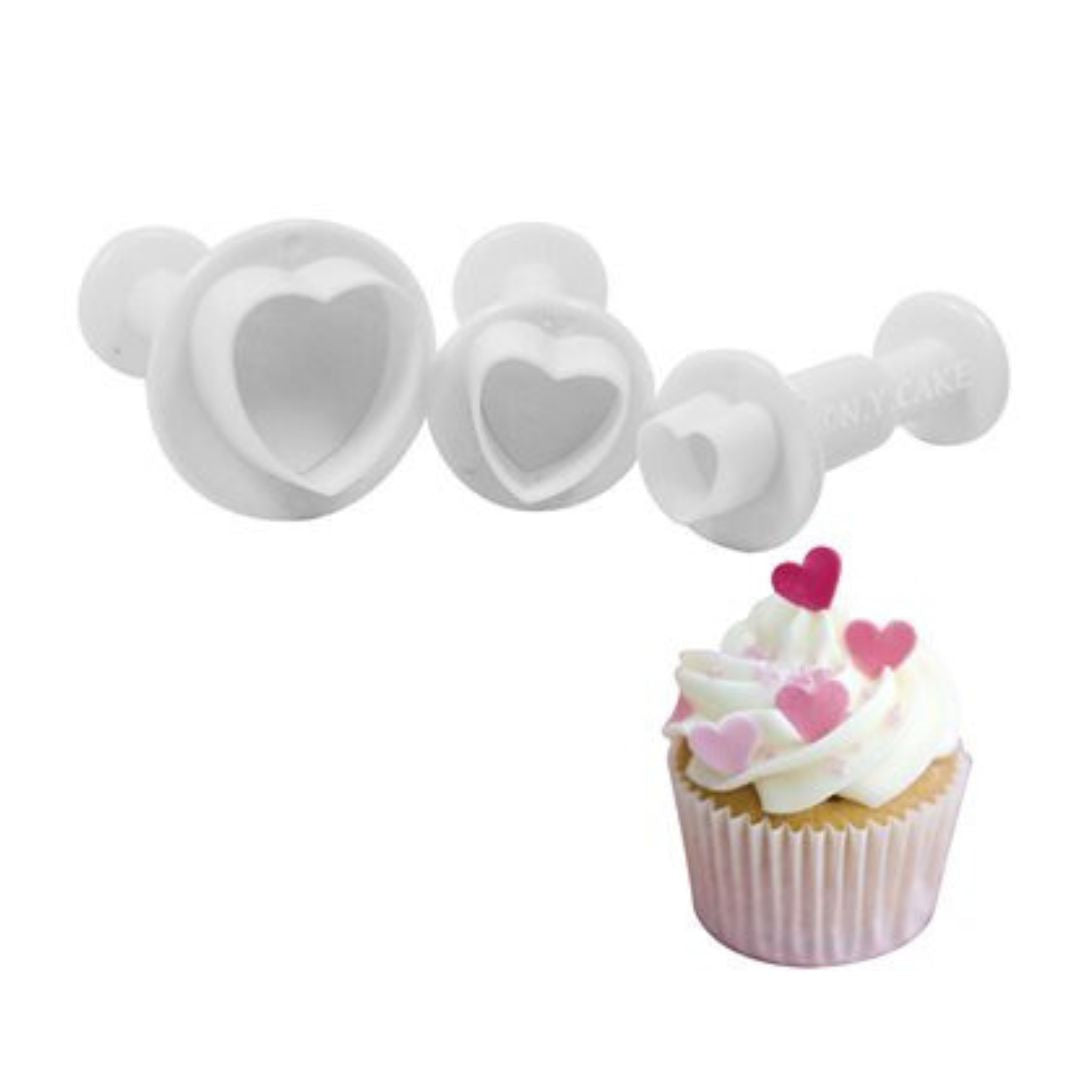 Heart Plunger Cutters, Set of 3