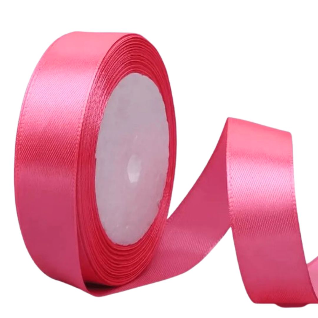 Hot Pink Satin Ribbon - 1 yard