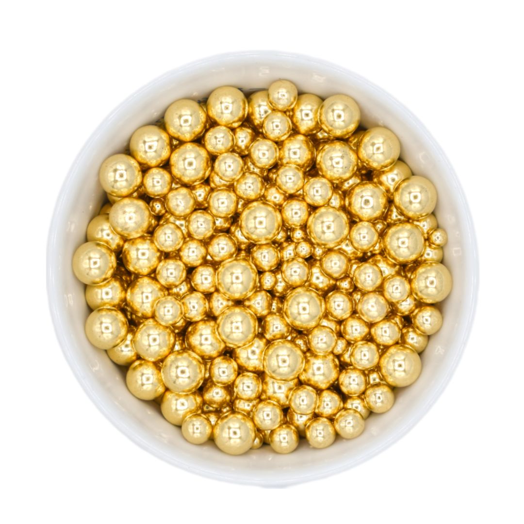 Mixed Metallic Gold Dragees - 4,8,10 mm
