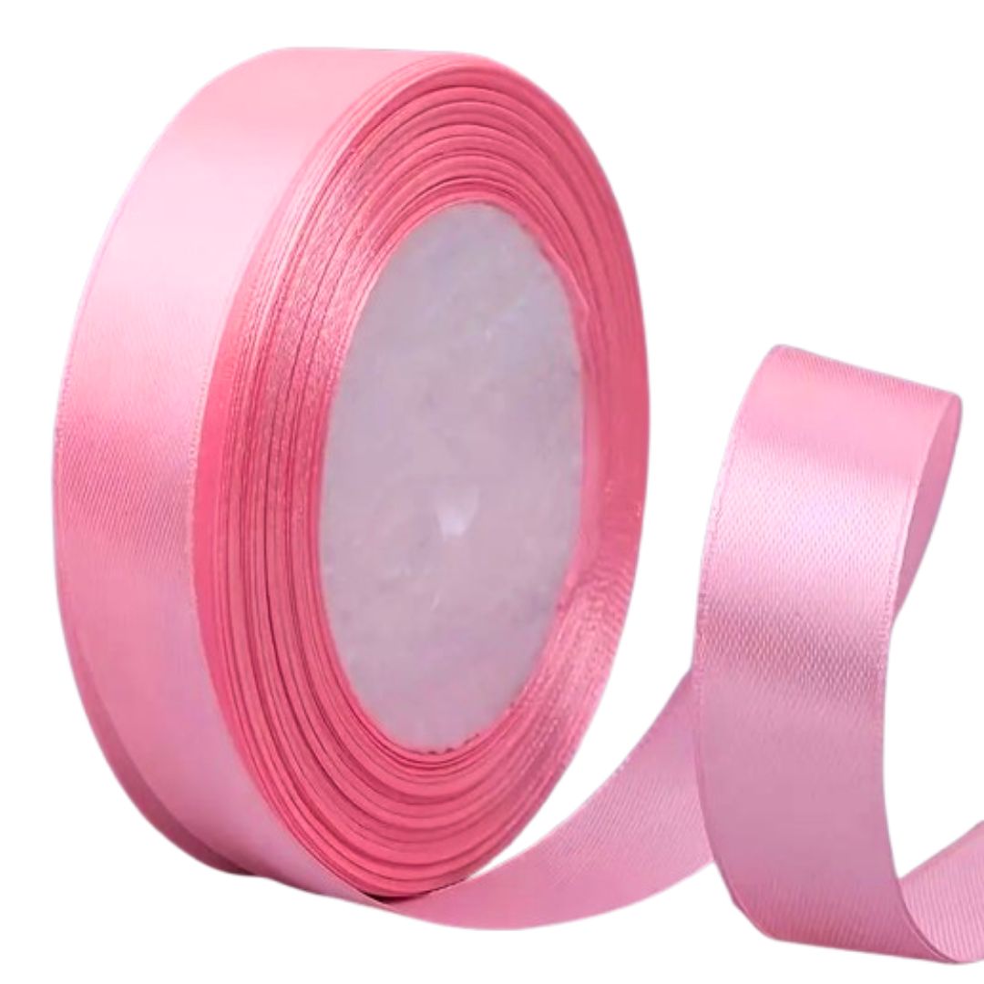 Pink Satin Ribbon - 1 yard
