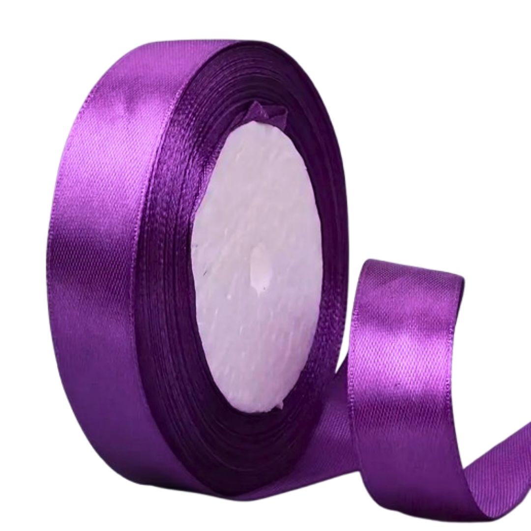 Purple Satin Ribbon - 1 yard