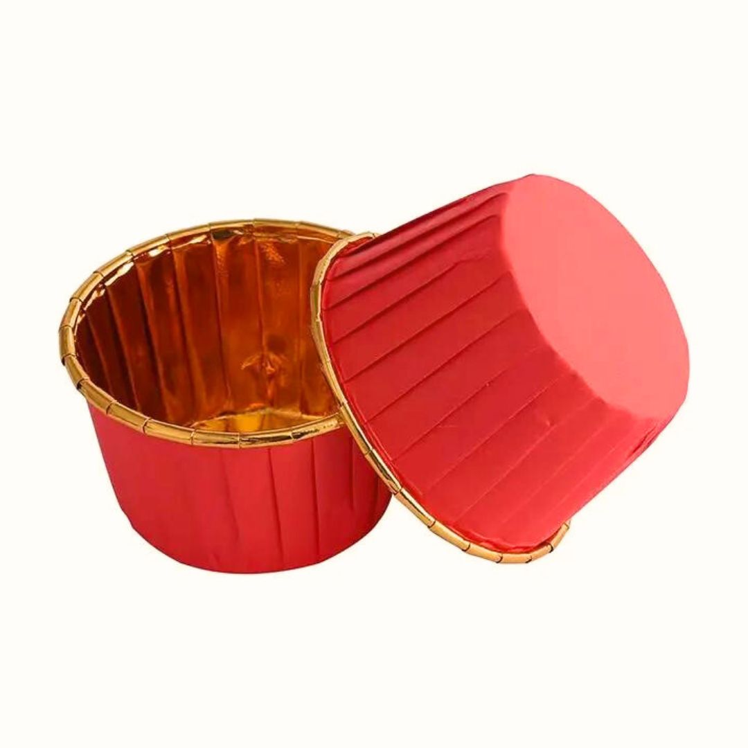 Red and Gold Baking Cups