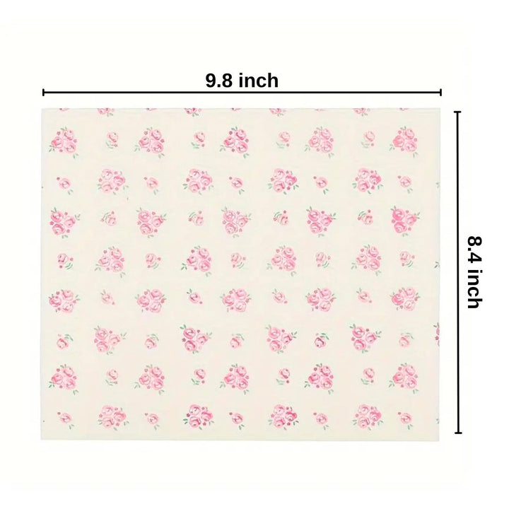 Rose Patterned Wax Paper - 10 Sheets