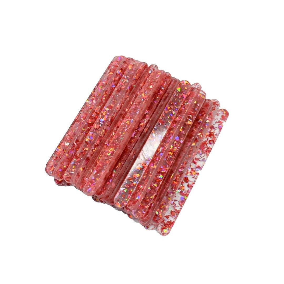 Rose Pink Confetti Glitter Acrylic Cakesicle Sticks