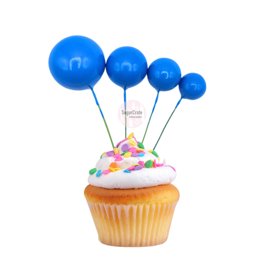 Royal Blue Faux Ball Cake Toppers