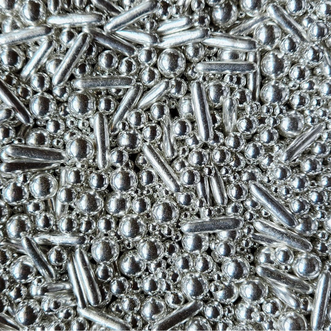 Silver Dragees and Rods Mix