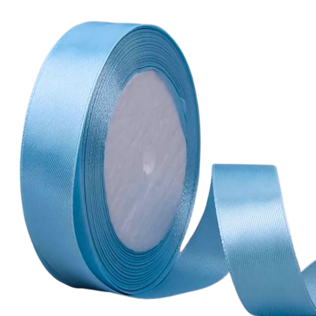 Sky Blue Satin Ribbon - 1 yard