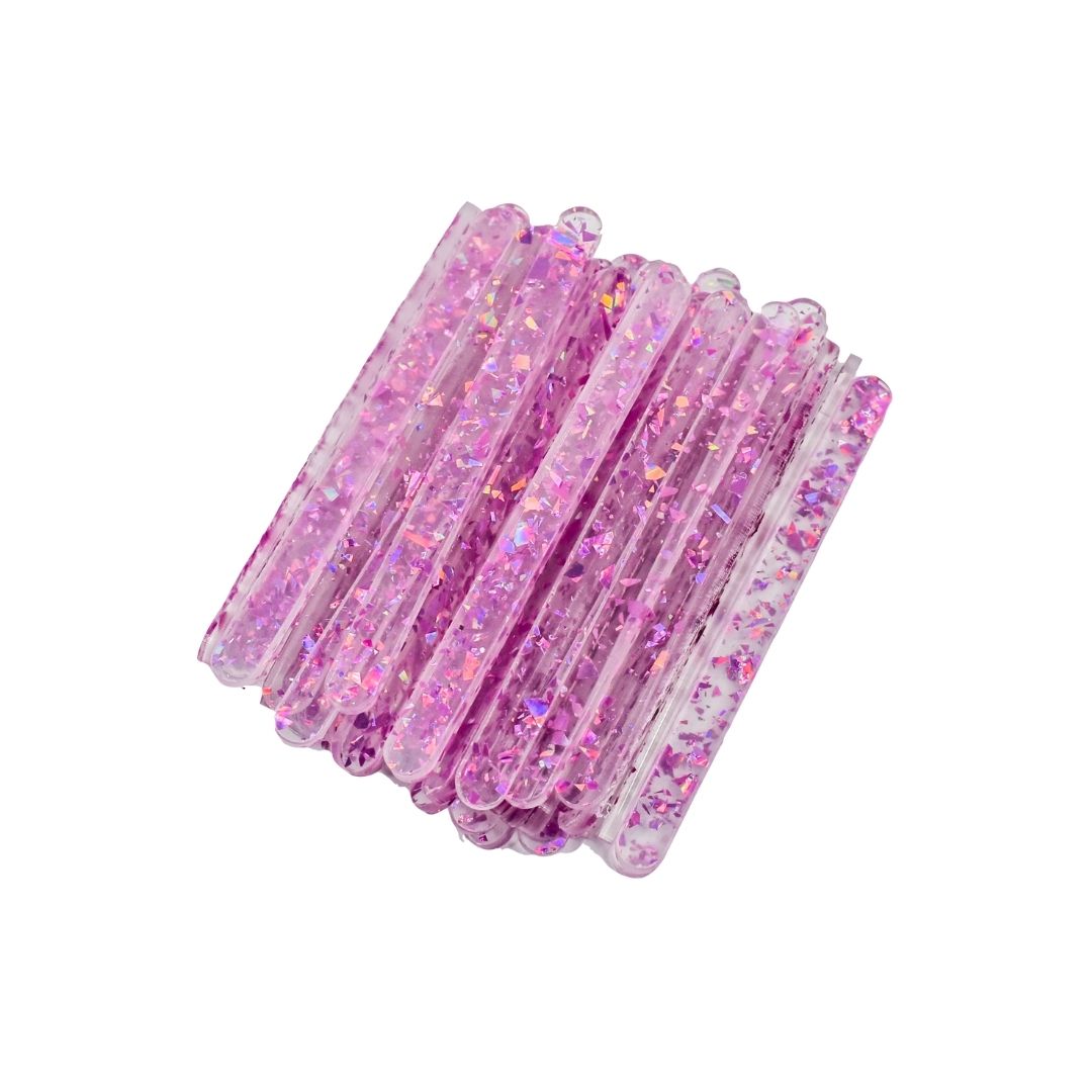 Light Purple Confetti Glitter Acrylic Cakesicle Sticks