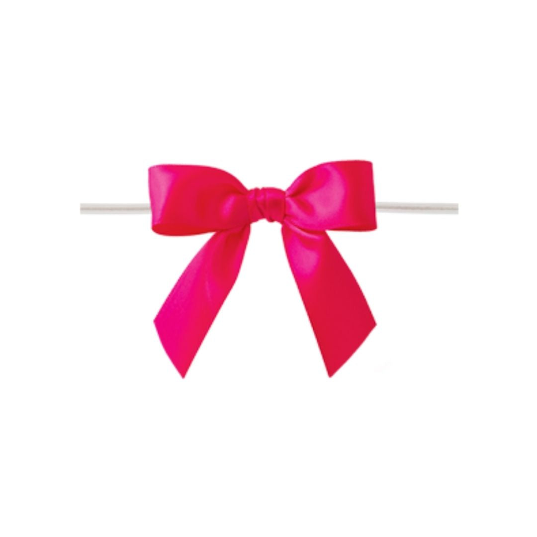 Shocking Pink Twist Tie Bow