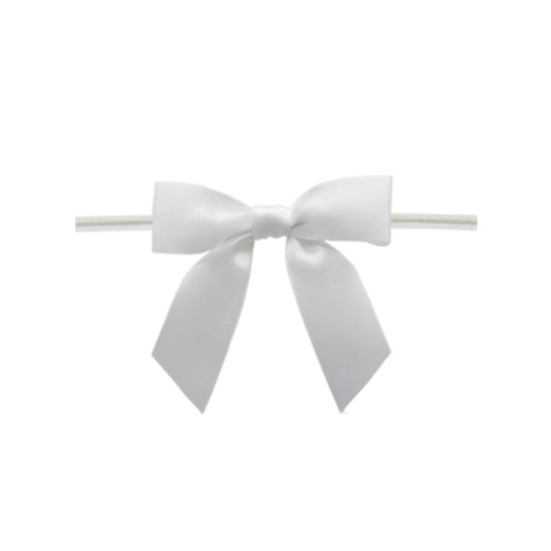 White Twist Tie Bow