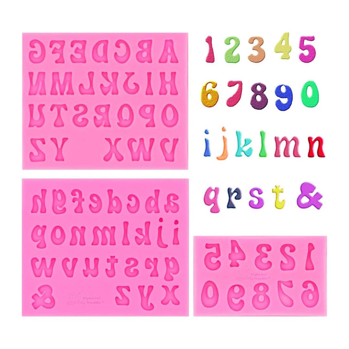 3 Piece Letter and Number Silicone Mold Set