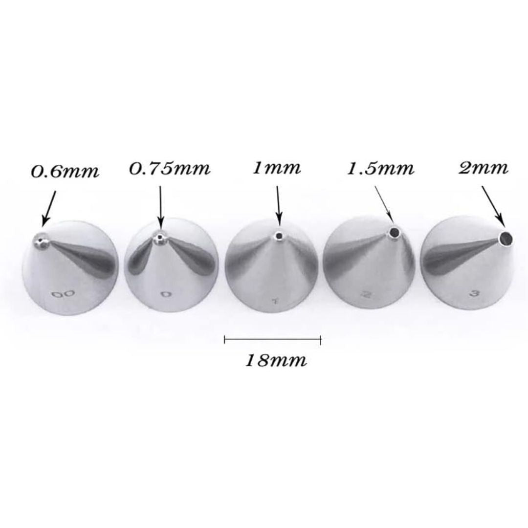 5 Piece Small Round Writing Tip Set