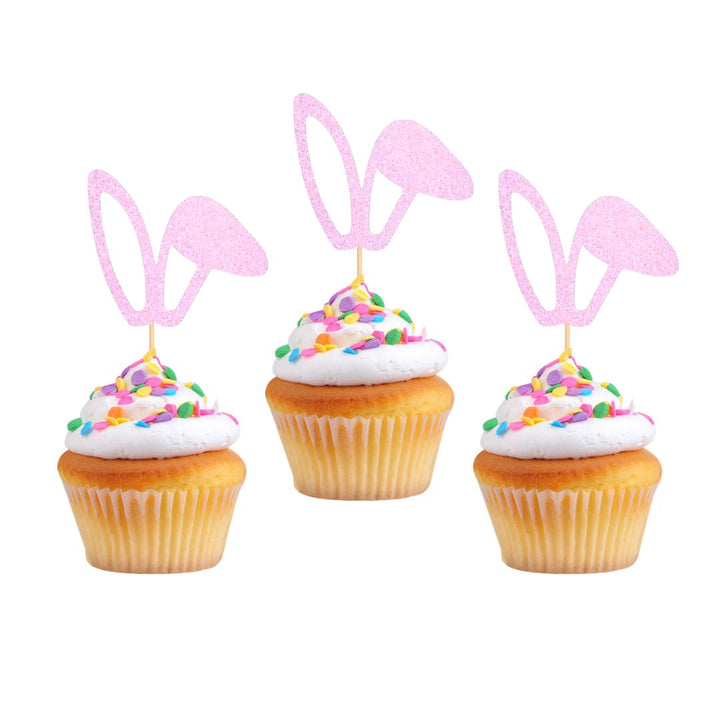 6 Piece Bunny Ears Cupcake Topper Set