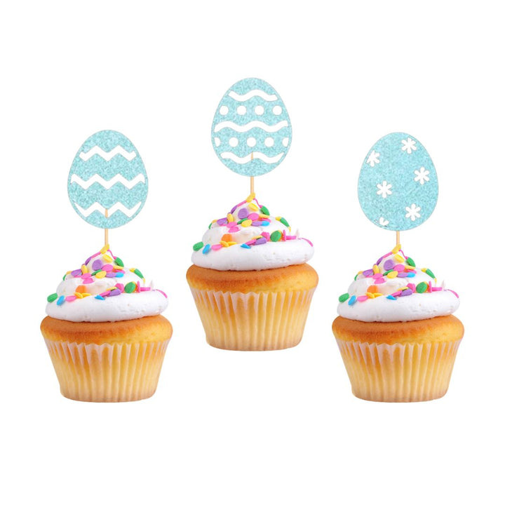 6 Piece Easter Egg Cupcake Topper Set