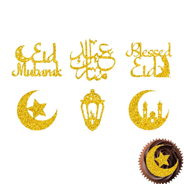 6 Piece Eid Cupcake Topper Set