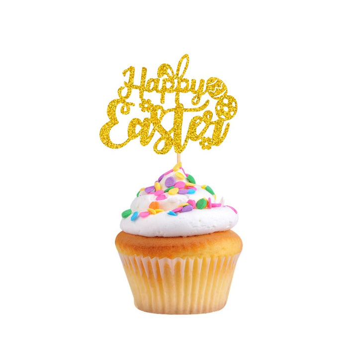 6 Piece Happy Easter Cupcake Topper Set - A