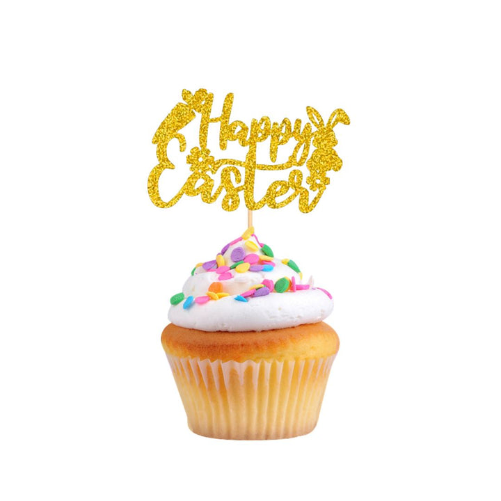 6 Piece Happy Easter Cupcake Topper Set - B