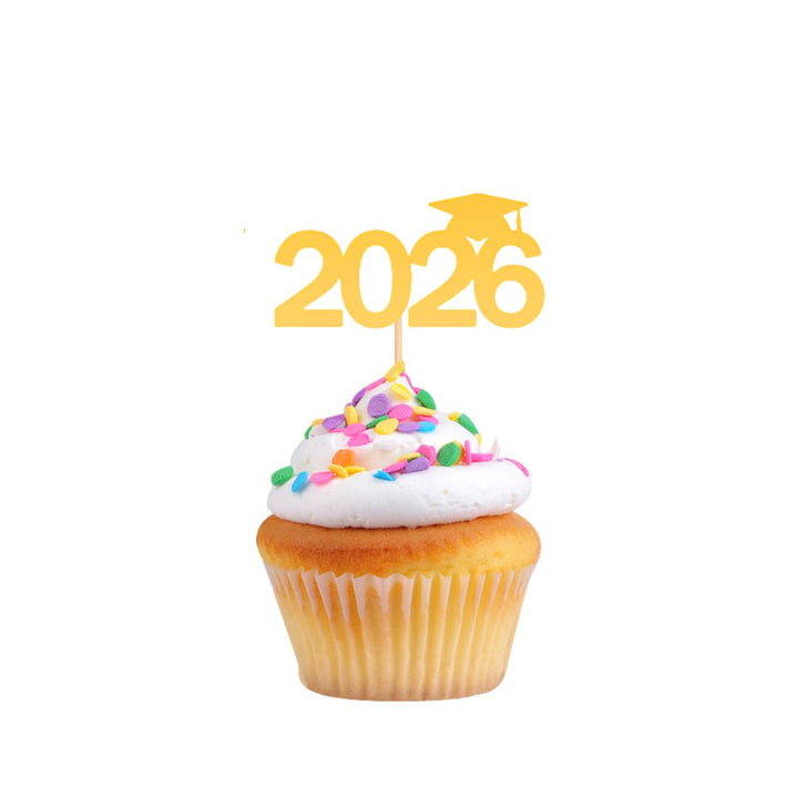 6 Piece 2026 Graduation Cupcake Topper Set
