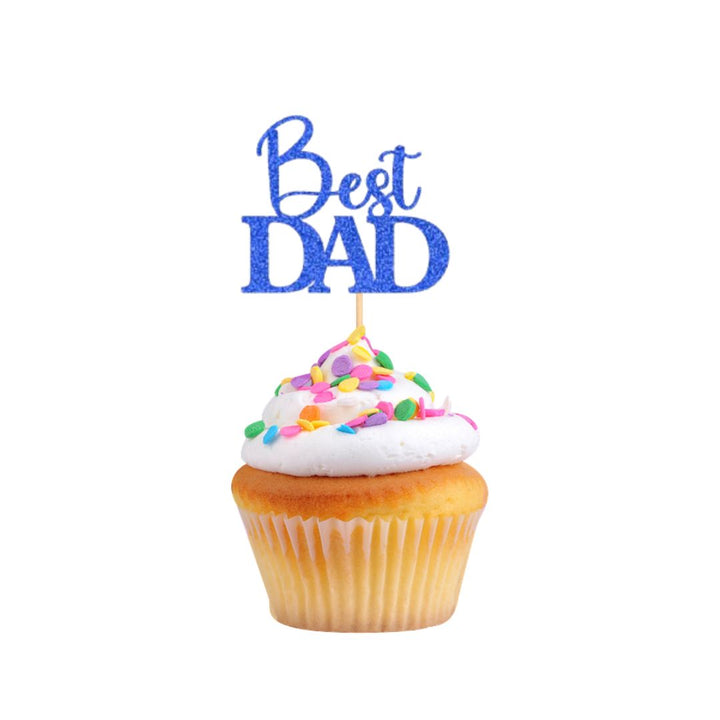 6 Piece Best Dad Cupcake Topper Set
