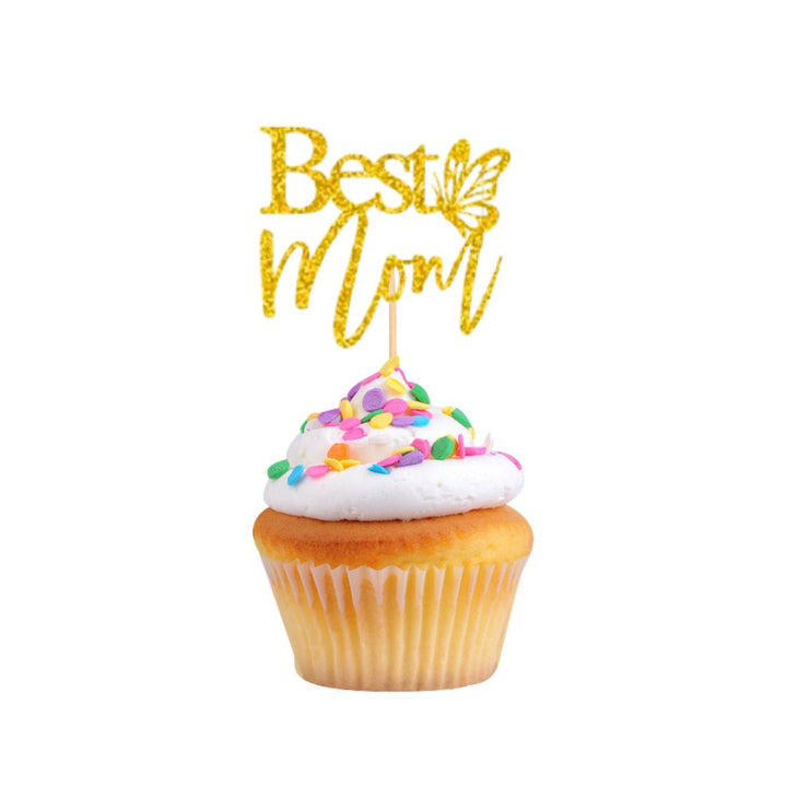 6 Piece Best Mom Cupcake Topper Set