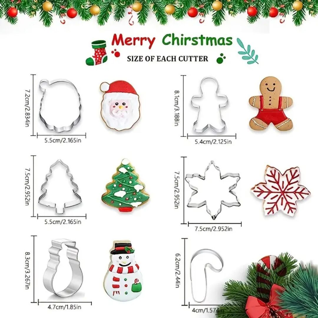 6 Piece Christmas Cookie Cutter Set