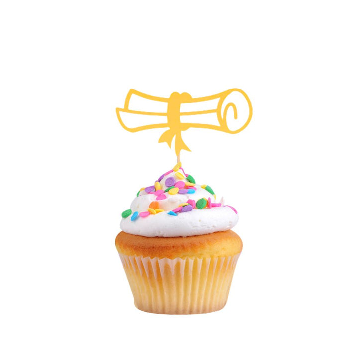 6 Piece Diploma Cupcake Topper Set