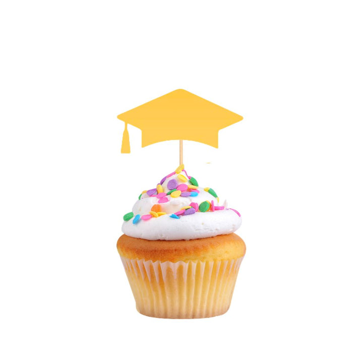 6 Piece Graduation Cap Cupcake Topper Set