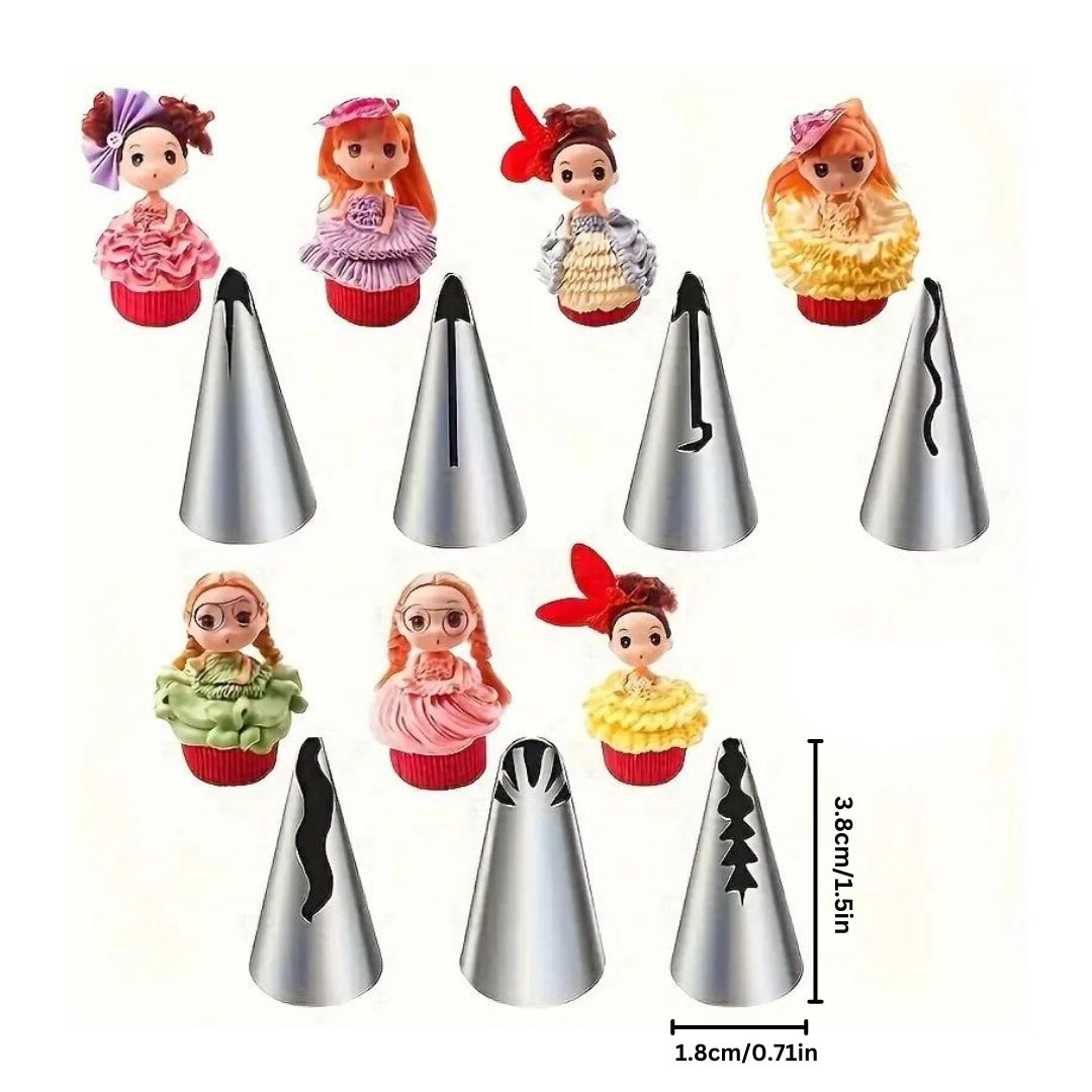 7 Piece Ruffle Piping Tip Set