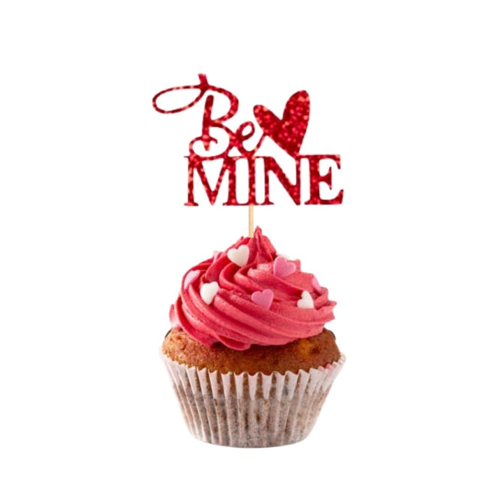 6 Piece Be Mine Cupcake Topper