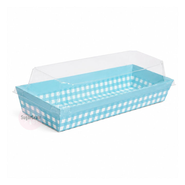 Blue Checkered Pastry Box - 5 Pack