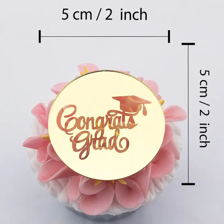 Congrats Grad Acrylic Cupcake Topper