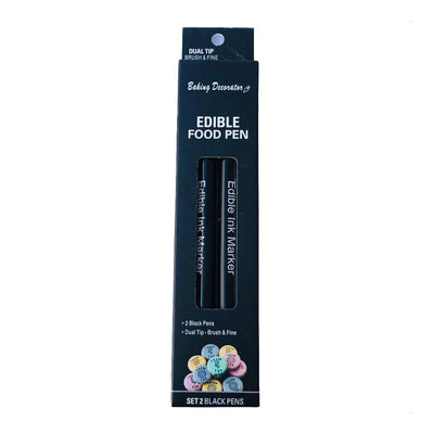 Chefmaster Dual-Tip Black Food Decorating Pen - 2/Box