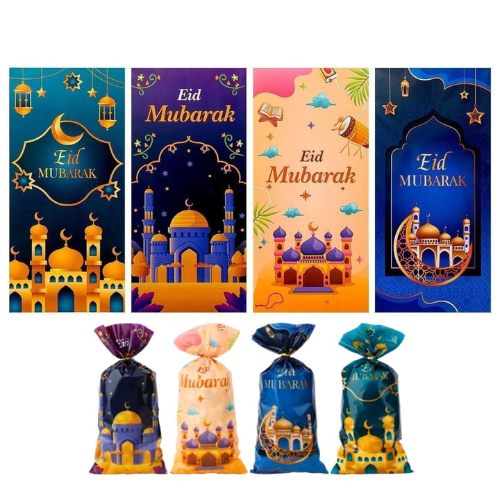 Eid Mubarak Cellophane Treat Bags - 20 Pack