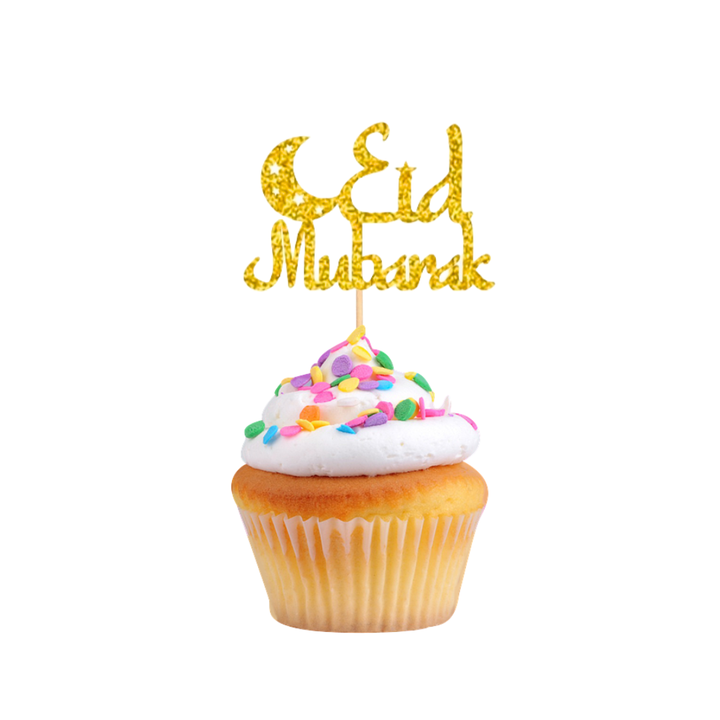6 Piece Eid Mubarak Cupcake Topper Set